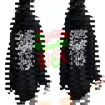 Santas Favorite Ho Christmas Bright Pajamas Women Oversized Hoodie Back Print - Thegiftio UK