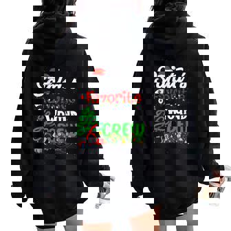 Santa's Favorite Wound Crew Christmas Wound Care Nurse Crew Women Oversized Hoodie Back Print | Mazezy