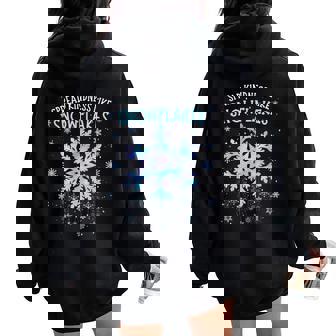 Spread Kindness Like Snowflakes Christmas Teacher Unity Day Women Oversized Hoodie Back Print - Thegiftio UK
