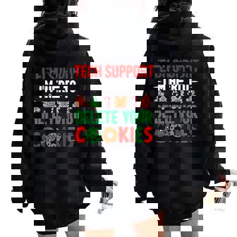 Tech Support Christmas Cookies Christmas Women Oversized Hoodie Back Print | Mazezy