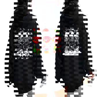 Wine Glass Santa Hat Xmas Christmas 2024 Women Women Oversized Hoodie Back Print - Thegiftio UK