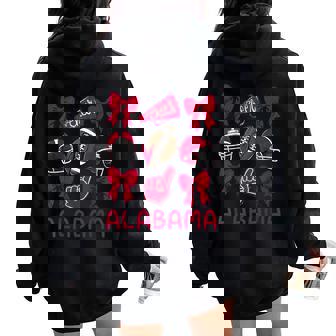 Alabama Women Girls Kids Sister Toddler Niece Coquette Bow Women Oversized Hoodie Back Print - Monsterry