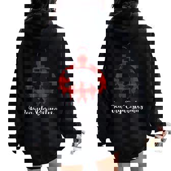 Beary Christmas Bear Xmas Ornament Costume Pajamas For Women Women Oversized Hoodie Back Print - Monsterry