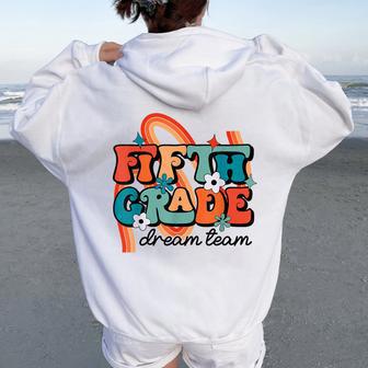 1St Day Of Fifth Grade Dream Team 5Th Grade Back To School Women Oversized Hoodie Back Print - Thegiftio UK