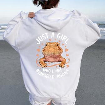 Bearded Dragon Just A Girl Who Loves Bearded Dragon Women Oversized Hoodie Back Print - Thegiftio