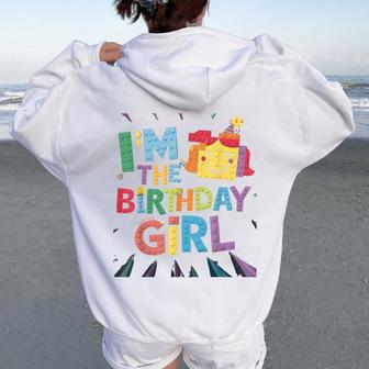 Im The Birthday Girl Building Brick Family Matching Women Oversized Hoodie Back Print - Thegiftio UK