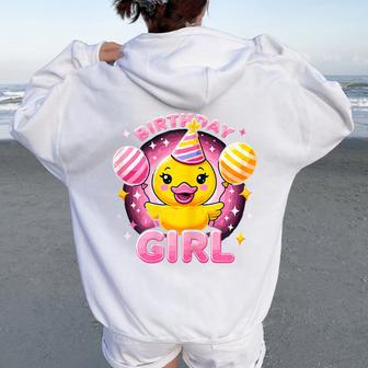 Birthday Girl Rubber Duck Birthday Party Women Oversized Hoodie Back Print - Thegiftio UK