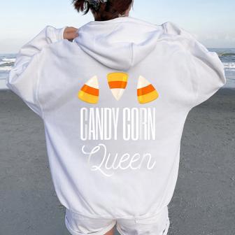 Candy Corn Queen Halloween Candycorn Women Oversized Hoodie Back Print - Thegiftio UK
