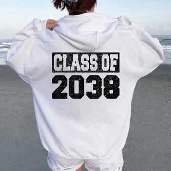 Class Of 2038 Grow With Me Boys Girls First Day Graduation Women Oversized Hoodie Back Print - Thegiftio UK