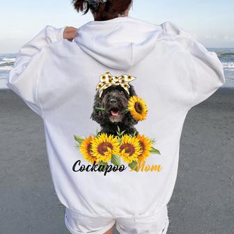 Cockapoo Mom Sunflower Summer Dog Mom Mama Women Women Oversized Hoodie Back Print - Thegiftio UK
