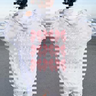 Coquette Bow Cute Pink Bow For Girls Womens Women Oversized Hoodie Back Print | Seseable UK