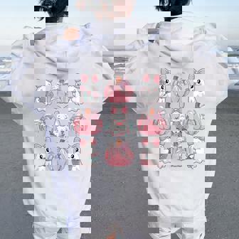 Cute Ghost Florals Pink Coquette Bows Pumpkin Halloween Girl Women Oversized Hoodie Back Print | Seseable UK