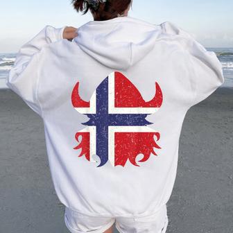 Cute Norwegian Viking For Courageous Boys & Girls Women Oversized Hoodie Back Print - Monsterry