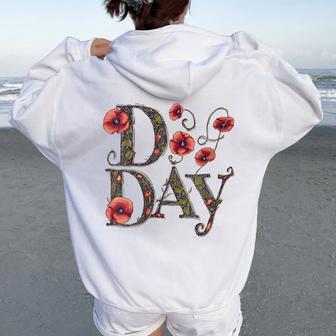 D-Day Poppies Normandie June 6 2024 1944 2024 Women Oversized Hoodie Back Print - Thegiftio UK