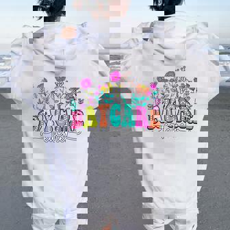 Daycare Teacher Floral First Day Back To School Teaching Women Oversized Hoodie Back Print | Mazezy