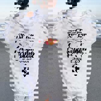 First Time Grandma 2025 Promoted To Grandma 2025 Women Oversized Hoodie Back Print | Seseable UK