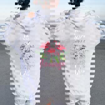 Flamingo Lover Flamingo Fan Crazy Flamingo Lady Tropical Women Oversized Hoodie Back Print - Monsterry