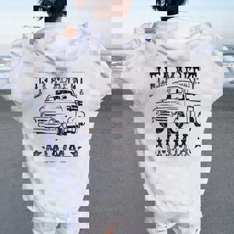 Flea Market Mama Cute Vintage Truck Women Oversized Hoodie Back Print - Monsterry