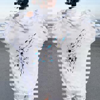 Flower Dandelion Sharks For Shark Lover Shark Women Oversized Hoodie Back Print | Mazezy