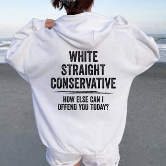 Republican White Straight Conservative Women Oversized Hoodie Back Print - Thegiftio UK