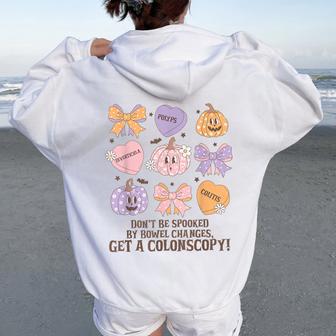 Gi Nurse Halloween Get A Colonscopy Gastroenterology Pumpkin Women Oversized Hoodie Back Print - Thegiftio UK