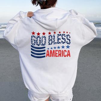 God Bless America Fourth Of July Women Women Oversized Hoodie Back Print | Seseable UK