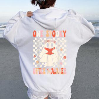 Groovy Boo School Office Manager Crew Ghost Halloween Women Oversized Hoodie Back Print - Thegiftio UK