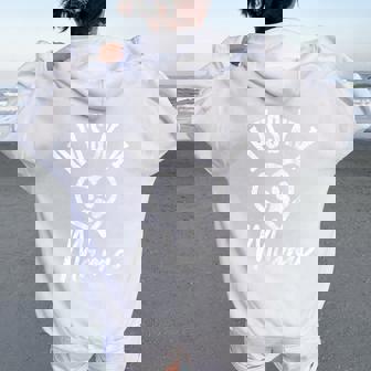 Husky Mama Heart Paw Dog Siberian Husky Mom Women Oversized Hoodie Back Print - Monsterry