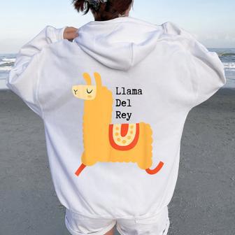 Llama Dey Rey Music T Lana Del Women Oversized Hoodie Back Print - Thegiftio UK