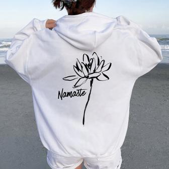 Lotus Flower Namaste Heavily Meditated Yoga Spiritual Yoga Women Oversized Hoodie Back Print - Thegiftio UK