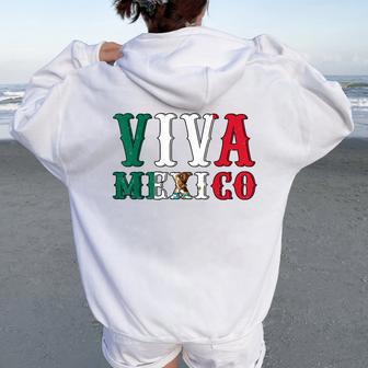 Mexican Flag Viva Mexico- Independence Day Men Women Oversized Hoodie Back Print - Thegiftio UK