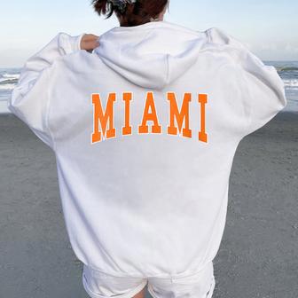 Miami Throwback Classic Women Oversized Hoodie Back Print - Thegiftio UK