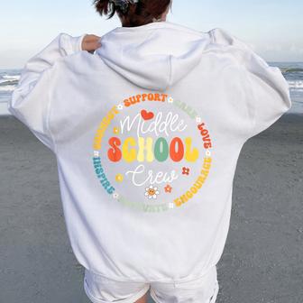 Middle School Crew Back To School For Teacher Women Oversized Hoodie Back Print - Thegiftio UK