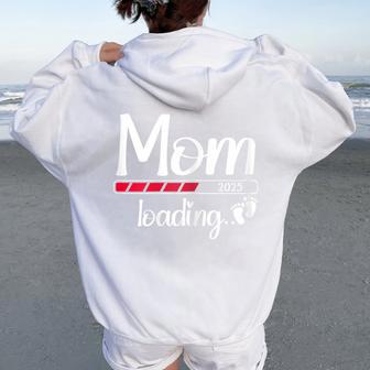 Mom 2025 Loading Pregnant 2025 Mom Est 2025 Women Oversized Hoodie Back Print - Thegiftio UK