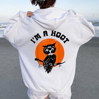 Owl I'm A Hoot Owl Halloween Women Oversized Hoodie Back Print - Thegiftio UK