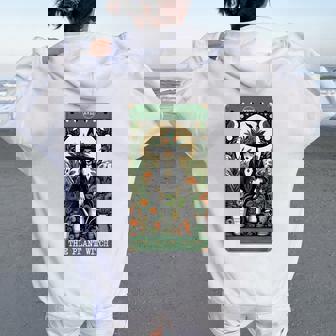 The Plant Witch Tarot Card Garden Botanical Spooky Mystical Women Oversized Hoodie Back Print - Thegiftio