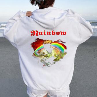 Rainbow Rising Ritchie Blackmore Rock Women Oversized Hoodie Back Print - Thegiftio UK
