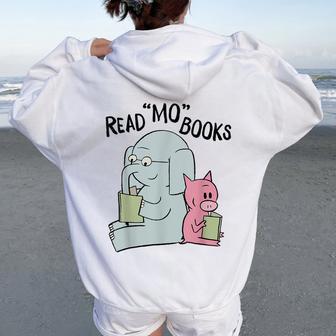 Read Mo Book Cute School Teacher Librarian Book Lover Women Oversized Hoodie Back Print - Thegiftio UK