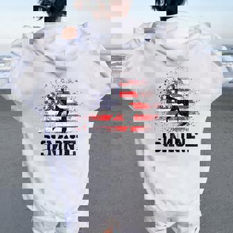 Simone T World Champion Retro Boys And Girls Women Oversized Hoodie Back Print | Mazezy