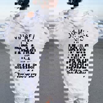 You Smell Like Drama And A Headache Please Go Away Women Oversized Hoodie Back Print - Monsterry