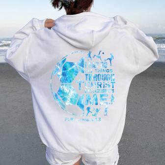 Soccer Christian Boys I Can Do All Things Religious Women Oversized Hoodie Back Print - Thegiftio UK