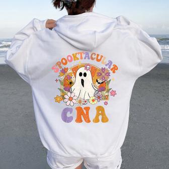 Spooktacular Cna Happy Halloween Spooky Flower Matching Women Oversized Hoodie Back Print - Thegiftio UK