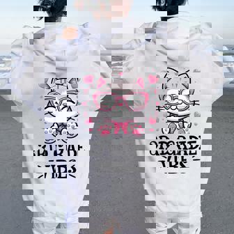 Third 3Rd Grade Vibes Back To School Cute Cat Cute For Girls Women Oversized Hoodie Back Print | Seseable CA