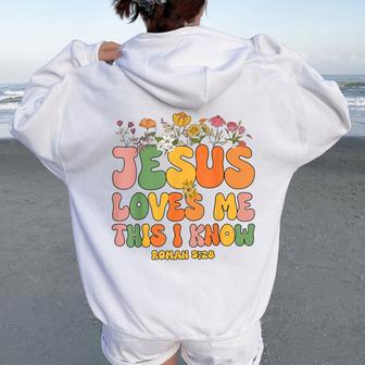 Toddler Jesus Love Me This I Know Groovy Kid Christian Women Oversized Hoodie Back Print | Seseable UK