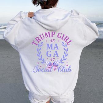 Trump Girl Social Club 45 47 Purple Women Oversized Hoodie Back Print - Thegiftio UK