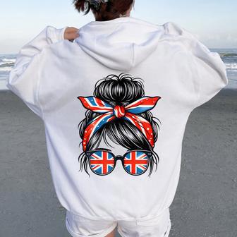 Union Jack Flag Bandana Woman Sunglasses Great Britain Women Oversized Hoodie Back Print - Thegiftio UK