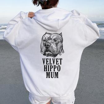 Velvet Hippo Mum Pitbull Dog Owner American Bully Pitbull Women Oversized Hoodie Back Print - Thegiftio UK