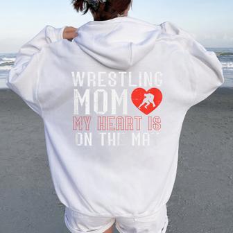 Wrestling Mom In The Mat Wrestler Mama Mommy Wrestle Women Women Oversized Hoodie Back Print | Seseable UK