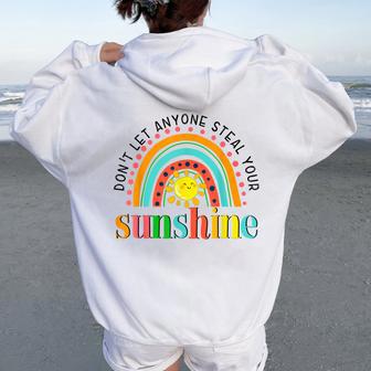 Yyeo Don't Let Anyone Steal Your Sunshine Rainbow Sun Quotes Women Oversized Hoodie Back Print - Monsterry