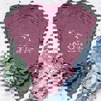 Aries Constellation With Star Background Zodiac Women's Heather T-Shirt - Monsterry